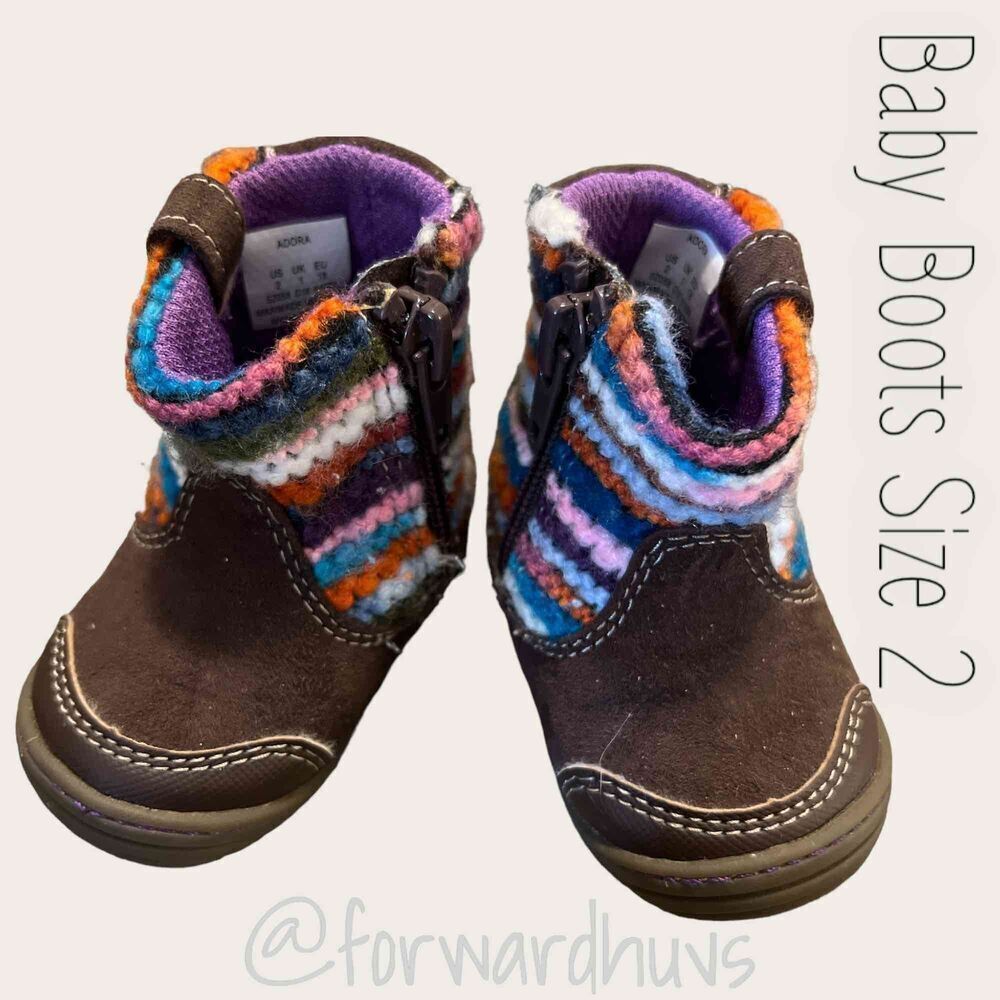 Knit Surprise Baby Boots by Stride Rite Size 2